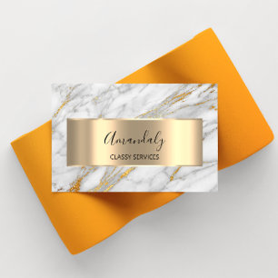 Affiliate Marketing Consulting Gold Gray Marble Business Card