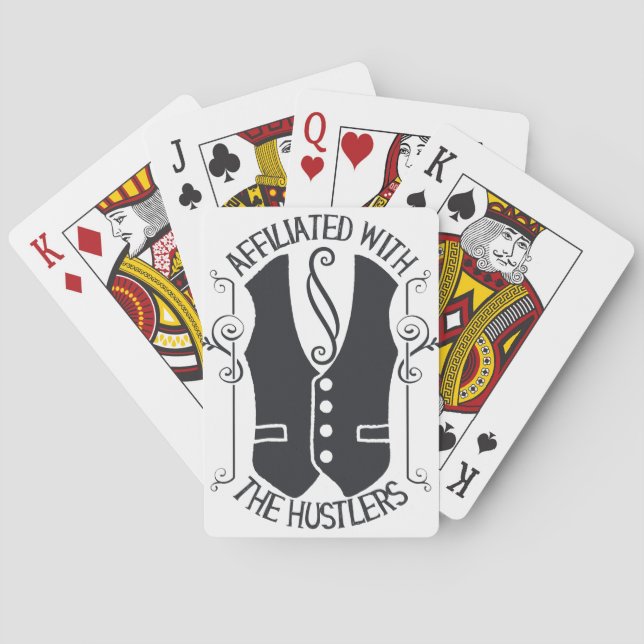 Affiliated With The Hustlers Playing Cards (Back)