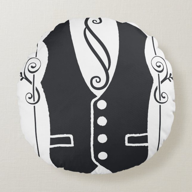 Affiliated With The Hustlers Round Pillow (Front)