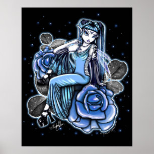 Affinité Blue Rose Fairy Posters
