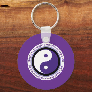 Affirm Wisdom & Imagination Purple Evil Eye Round Keychain