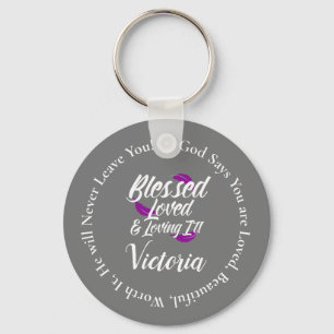 Affirmation Faith Blessed Quotes Promises Keychain