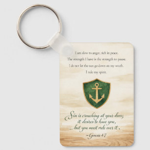 Affirmation for Anger - Calmness Bible Verse Keychain