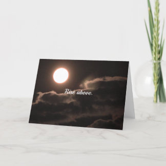 Affirmation Full Moon and Clouds Blank 5x7 card