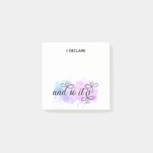 *~*  Affirmation Intention Abstract Blob I DECLARE Post-it Notes