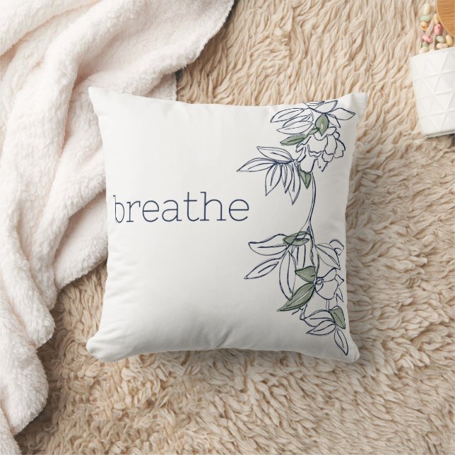 Affirmation Pillow: Inhale Stress Throw Pillow (Blanket)