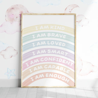 Affirmation Rainbow Poster Soft Pastel