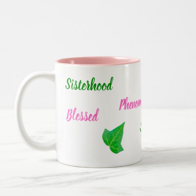 Affirmation Two-Tone Pink Ivy Mug (Left)