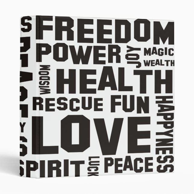 affirmations black - background clear binder (Front/Spine)