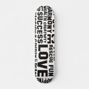 affirmations black - background clear skateboard