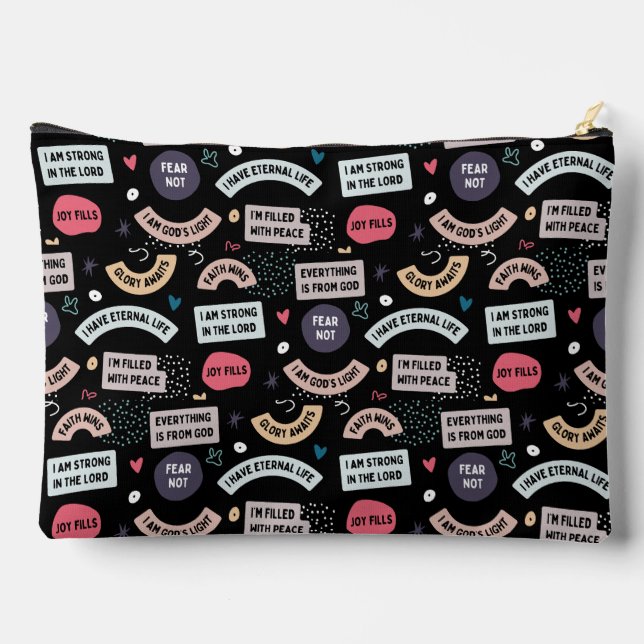 Affirmations de la Bible Grand sac d'accessoires (Verso)