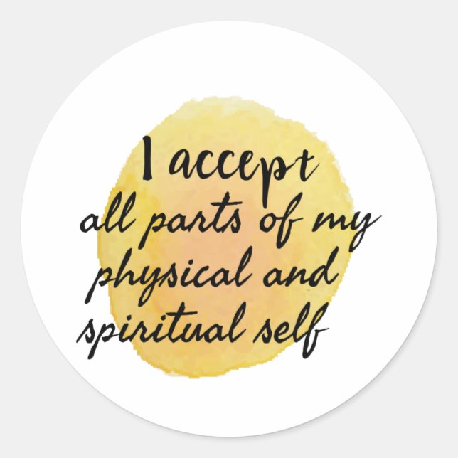 affirmations for self love and self care classic round sticker (Front)