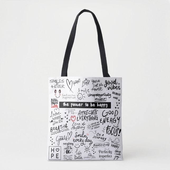 AFFIRMATIONS GOOD VIBES TOTE BAG (Front)
