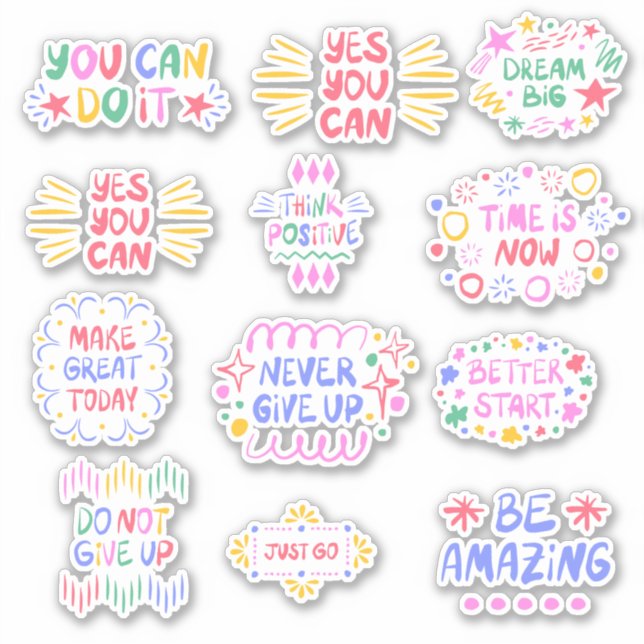 Affirmations positives Autocollant en vinyle coupé (Devant)