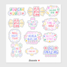 Affirmations positives Autocollant en vinyle coupé