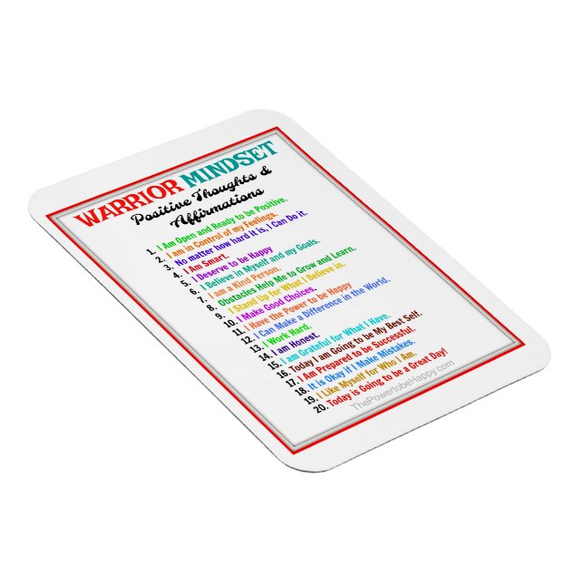 AFFIRMATIONS POSITIVES MAGNET D'ESPRIT GUERRIER (Côté Droit)