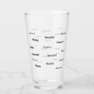 Affirmations positives Verre d'impression d'eau