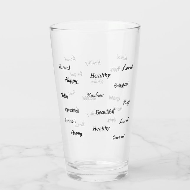 Affirmations positives Verre d'impression d'eau (Dos)
