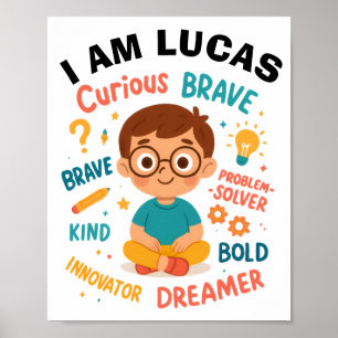 AFFIRMATIONS POSTER PERSONNALISÉ POUR GARÇONS