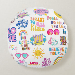AFFIRMATIONS SELF-LOVE ROUND PILLOW