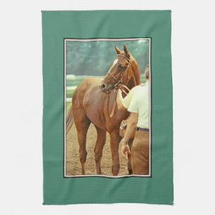 Affirmed Thoroughbred Racehorse 1978 Kitchen Towel