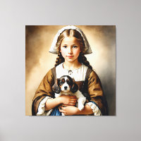 “Affluent Innocence” “Cornelia" Girl With Puppy