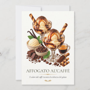 Affogato al'caffè – Vintage Italian Dessert Invitation