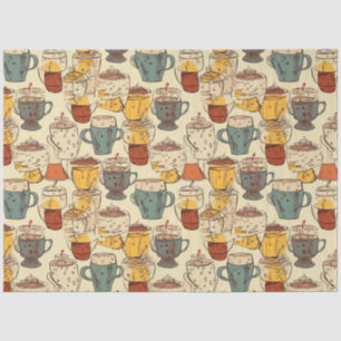 Affogato Coffee No 4 ephemera collage pattern Tissue Paper
