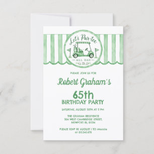 Affordable 65th Birthday Party Golf Theme Invitation