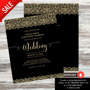 Affordable Black Gold Lace Elegant Wedding