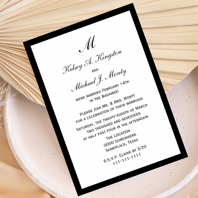 Affordable Budget Post Wedding Reception White Invitation (Creator Uploaded)