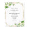 Affordable Greenery Geometric Wedding Invitation