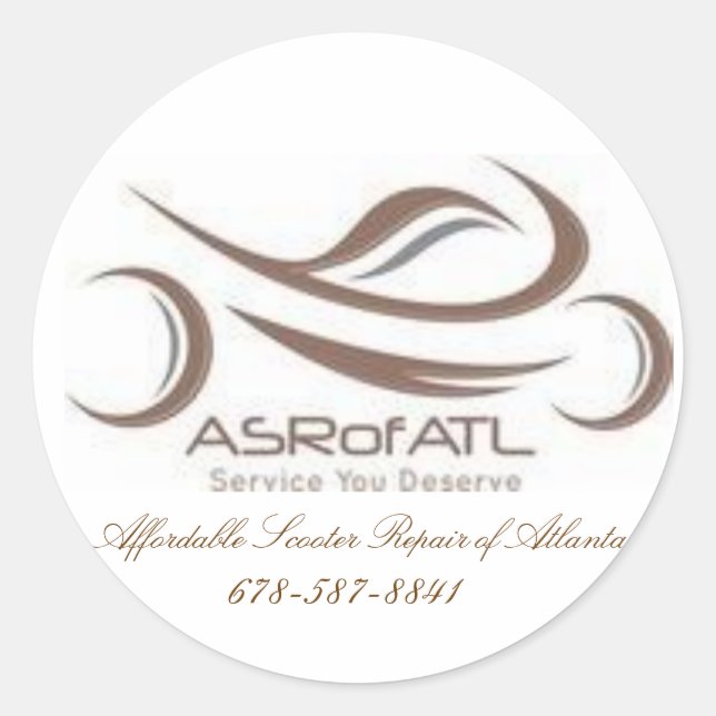 Affordable Scooter Repair of Atlanta Classic Round Sticker (Front)