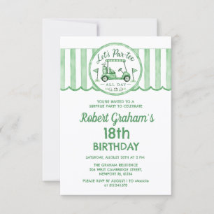 Affordable SURPRISE PARTY 18th Birthday Golf Theme Invitation