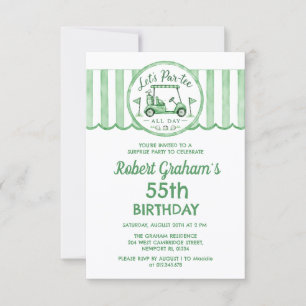 Affordable SURPRISE PARTY 55th Birthday Golf Theme Invitation