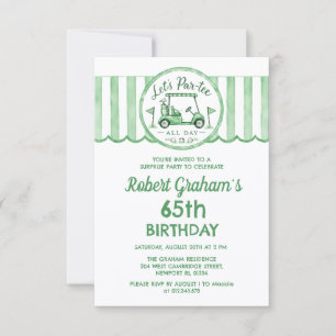 Affordable SURPRISE PARTY 65th Birthday Golf Theme Invitation