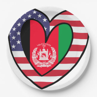 Afghan American Heart Valentines Day Wedding Gift  Paper Plate