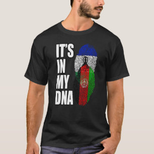 Afghan And Basotho Mix Dna Heritage Flag T-Shirt