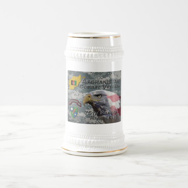 Afghan Combat Veteran 75th Ranger Regiment Beer Stein (Center)