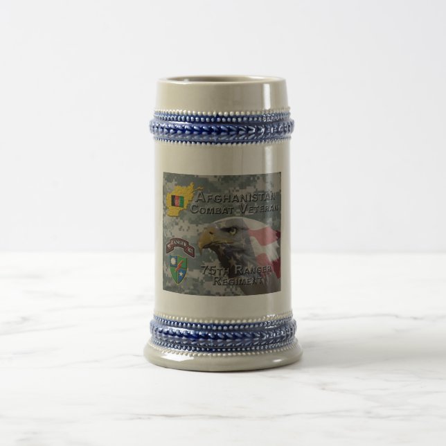 Afghan Combat Veteran 75th Ranger Regiment Beer Stein (Center)