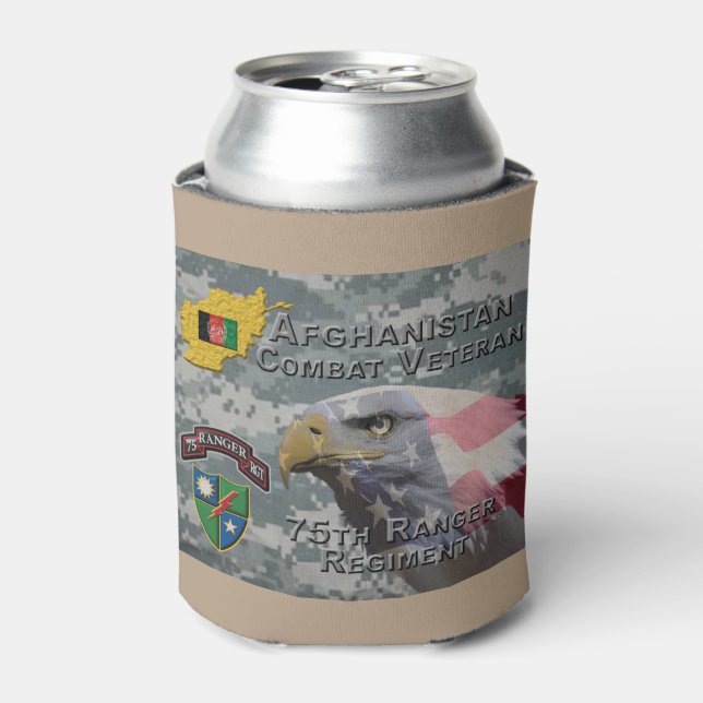 Afghan Combat Veteran 75th Ranger Regiment Can Cooler (Can Front)