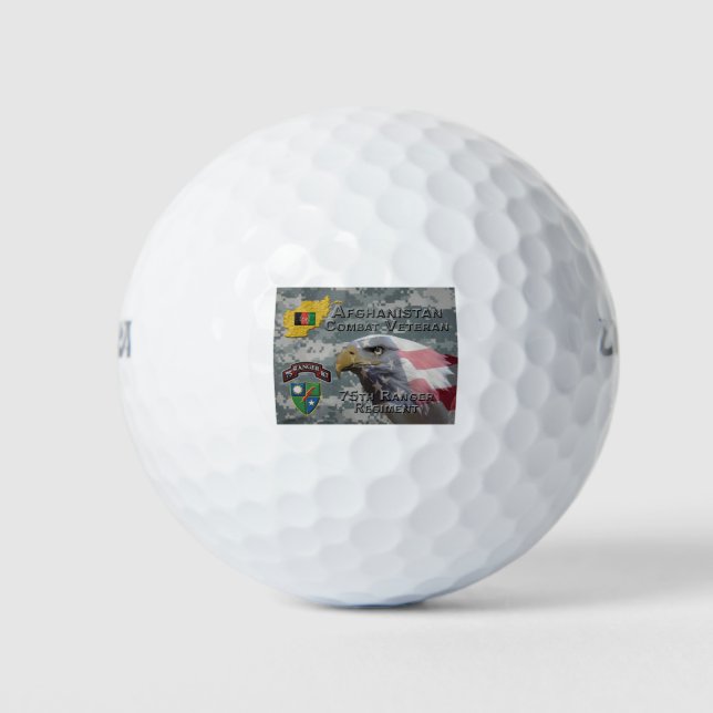 Afghan Combat Veteran 75th Ranger Regiment Golf Balls (Front)
