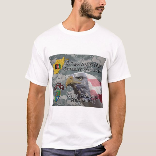 Afghan Combat Veteran 75th Ranger Regiment T-Shirt (Front)