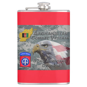 “Afghan Combat Veteran” - 82nd Airborne Division Hip Flask