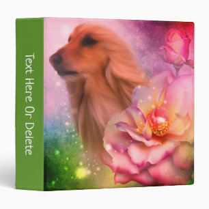 Afghan Dog And Roses Fantasy Art Personalized  Binder