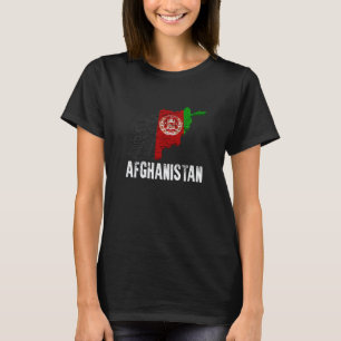 Afghan Flag Country Map Outline Afghanistan T-Shirt