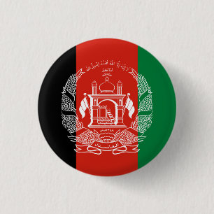 Afghan Flag, Flag of Afghanistan 1 Inch Round Button