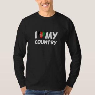 Afghan Flag Heart I Love My Country Afghanistan 1 T-Shirt