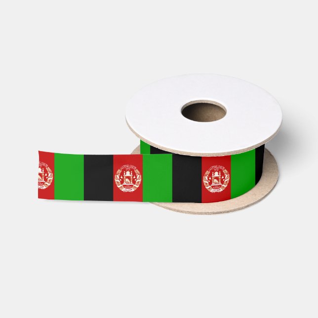 Afghan flag ribbon satin ribbon (Spool)