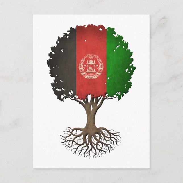 Afghan Flag Tree of Life Customizable Postcard (Front)